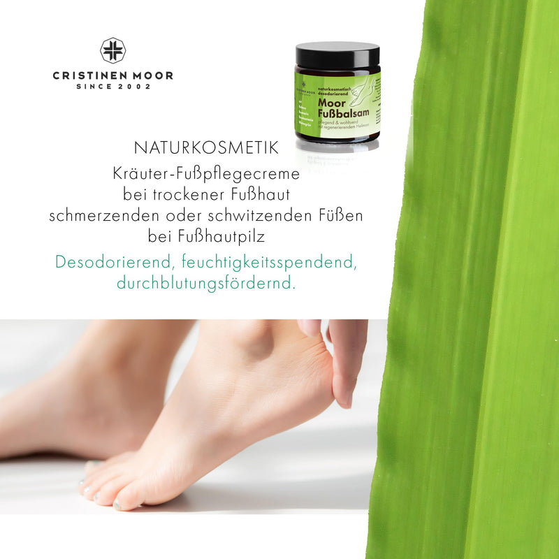 [Australia] - CristinenMoor Moor foot balm with natural moor for daily foot care against foot odor, foot cream for athlete's foot, natural cosmetic foot care cream rich in shea butter for very dry foot skin 