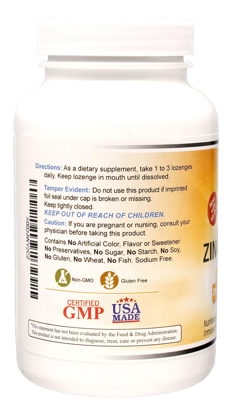 Wonder Laboratories Zinc Lozenges with Vitamin C - Fruit Flavored, Healthy Immune Support Lozenges with 25mg of Zinc Supplement Per Lozenge + 30mg of Vitamin C - 100 Lozenges (Pack of 2) 100 Count (Pack of 2)