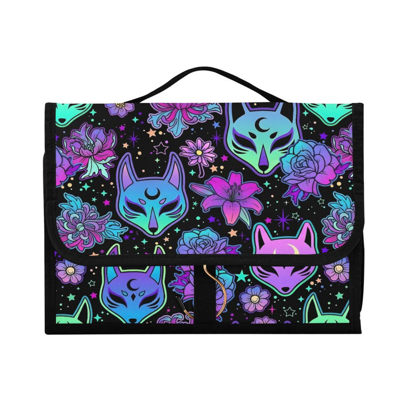 MNSRUU 3 PCS Toiletry Bag, Magic Fox with Camellia Hanging Makeup bag for Toiletries Travel Toiletry Organizer Bags Portable Clear Toiletry Kit Pattern 06