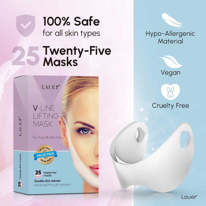 V Shaped Contouring Collagen Lifting Face 25 Masks Line Shaping Lifting Belt Neck Reduction Jawline Lift Tape Enhancer Face Patch Chin Up Sculpting and Heated Eye Steam 6 Mask for Dry Eyes 6 Aroma