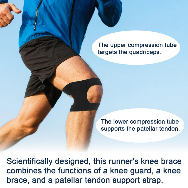 16pcs Patella Tendon Support Tape, Pre-Cut Kinesiology Tape Knee Strap Support Patch Stickers Protect Breathable Elastic Kinetic Muscle Strips Protector for Athletic Sports Running Basketball Tennis