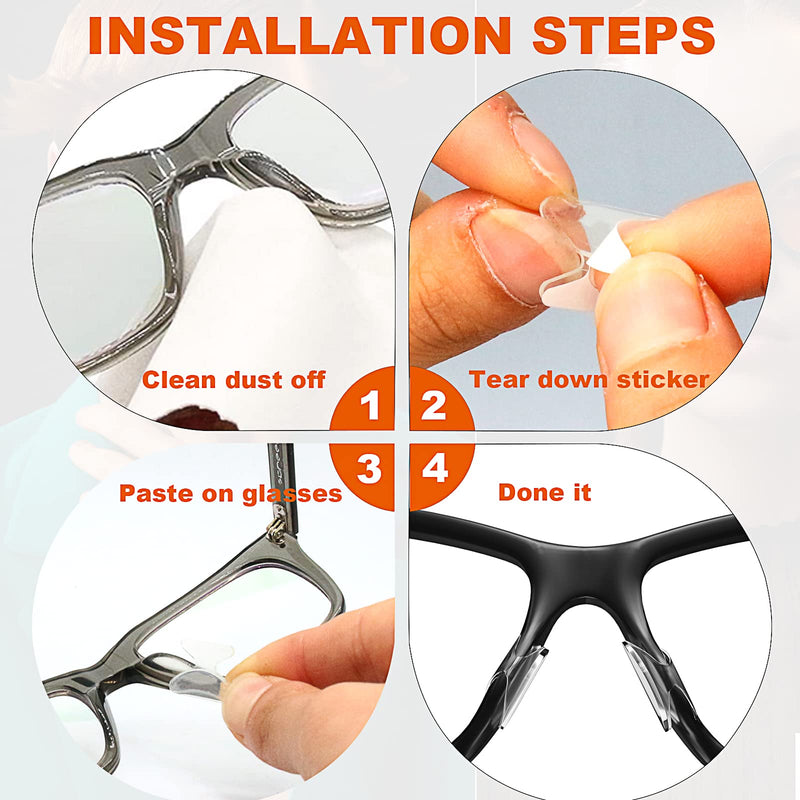 [Australia] - Clear Eyeglass Nose Pads - SMARTTOP Stick on 2.5mm Silicone Anti Slip Adhesive Eyewear Nose Pads Cushions for Eyeglasses Sunglasses Spectacles - 12 Pairs Us-s-37-clear 