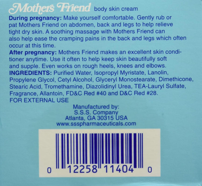 [Australia] - 1 Pack of Mothers Friend Body and Skin Cream, for Stretched Tight and Dry Skin of Pregnancy 