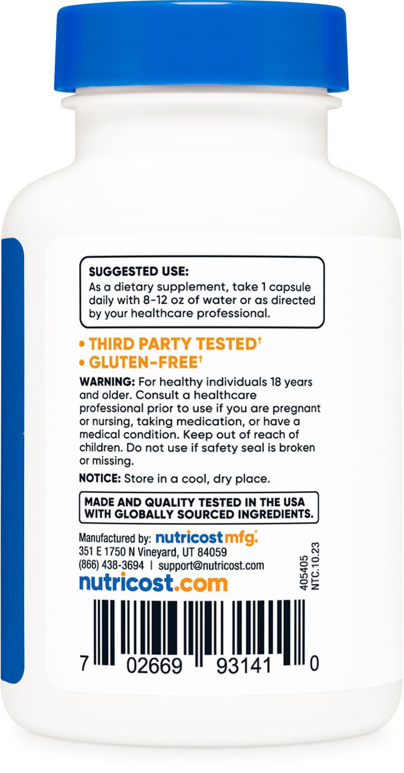 Nutricost CoQ10 100mg, 120 Vegetarian Capsules, 120 Servings - High Absorption, Vegetarian, Non-GMO, Coenzyme Q10 120 Count (Pack of 1)