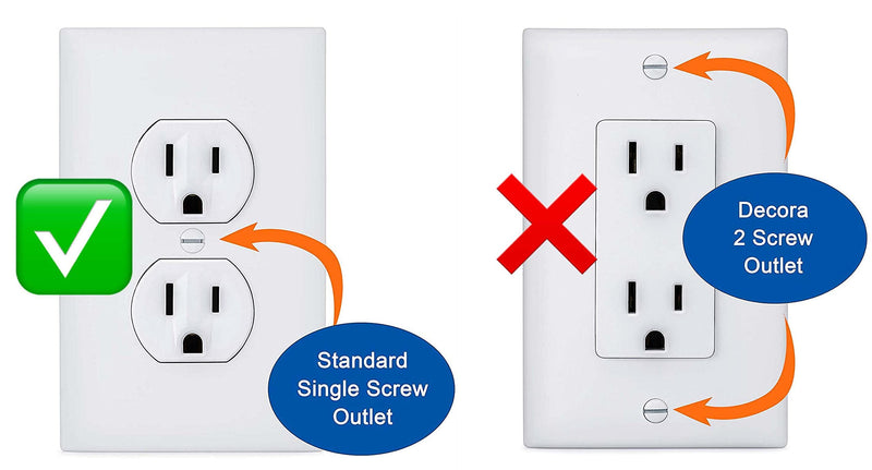 [Australia] - 6-Pack Safety Innovations Self-Closing Outlet Covers (For Center Screw Outlets Only) - An Alternative To Wall Socket Plugs for Child Proofing Outlets, (1-Screw), (White) 