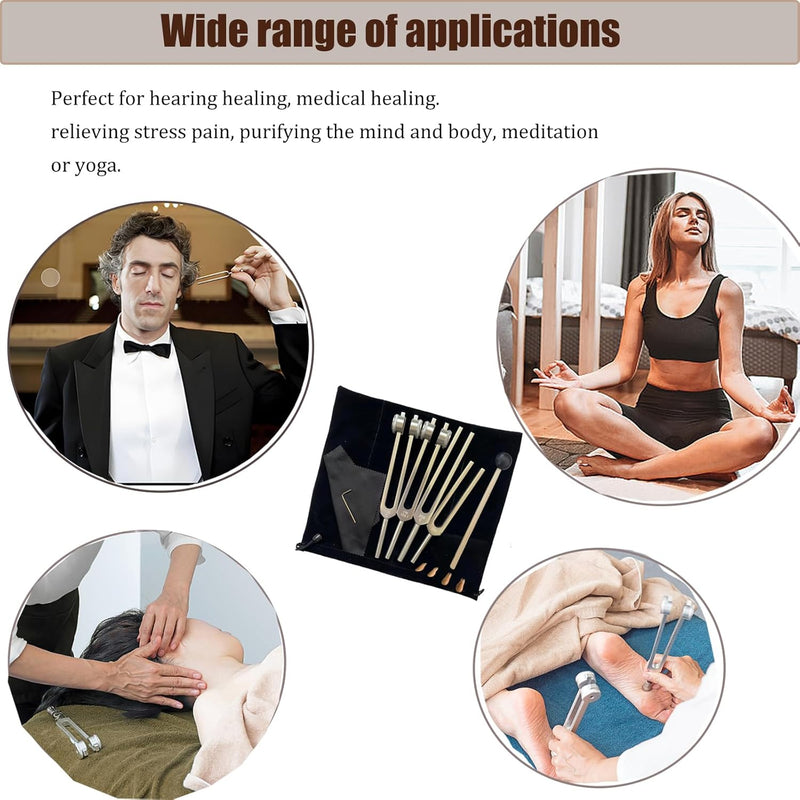 [Australia] - Tuning Forks for Healing Set 128/256/512Hz - Sound Healing Instruments - Sound Therapy - Tuning Fork Set - Chakra Tuning Forks -Tuning Fork Medical (Reduce Pain & Stress) - Diapason 