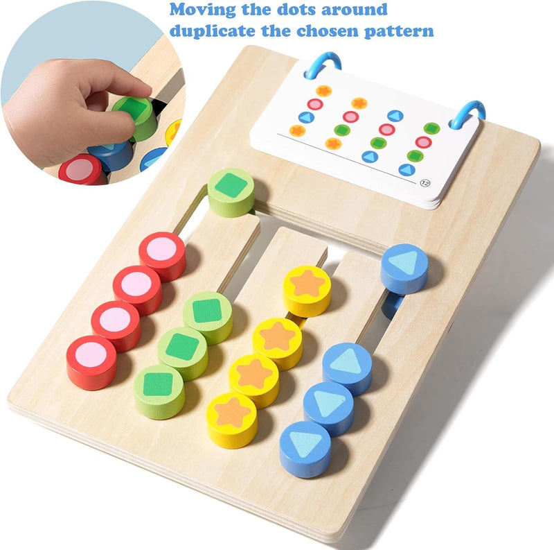 Pack of 2 Dementia Activity 2026 Update Colour Memory Game for Seniors Wooden with 20 Cards, Double-Sided Playable & Cards Securely Fixed, Easy to Grip, Activation & Memory Training