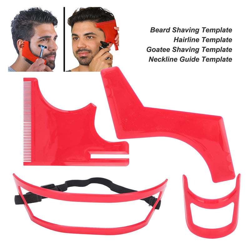 [Australia] - Beard Shaper, Beard Shaping Tools, Set of 4 Beard Shaping Tool for Beard Shaving Hair Styling Hairline Goatee Template and Collar Guide 