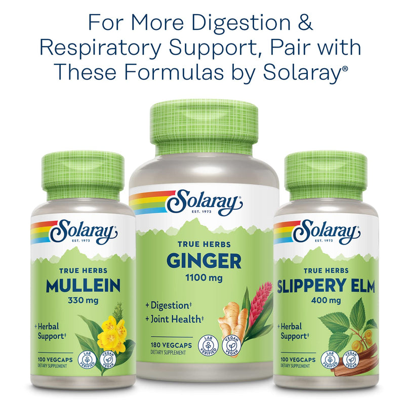 [Australia] - SOLARAY Marshmallow Root 480 mg Healthy Respiratory Function & Digestion Support Non-GMO & Vegan 100 VegCaps 100 Count (Pack of 1) 
