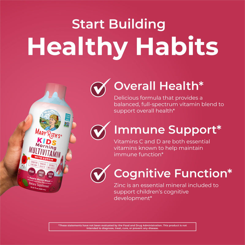 MARYRUTH'S Kids Liquid Morning Multivitamin for Kids, Sugar Free, 15.22oz | Sugar Free