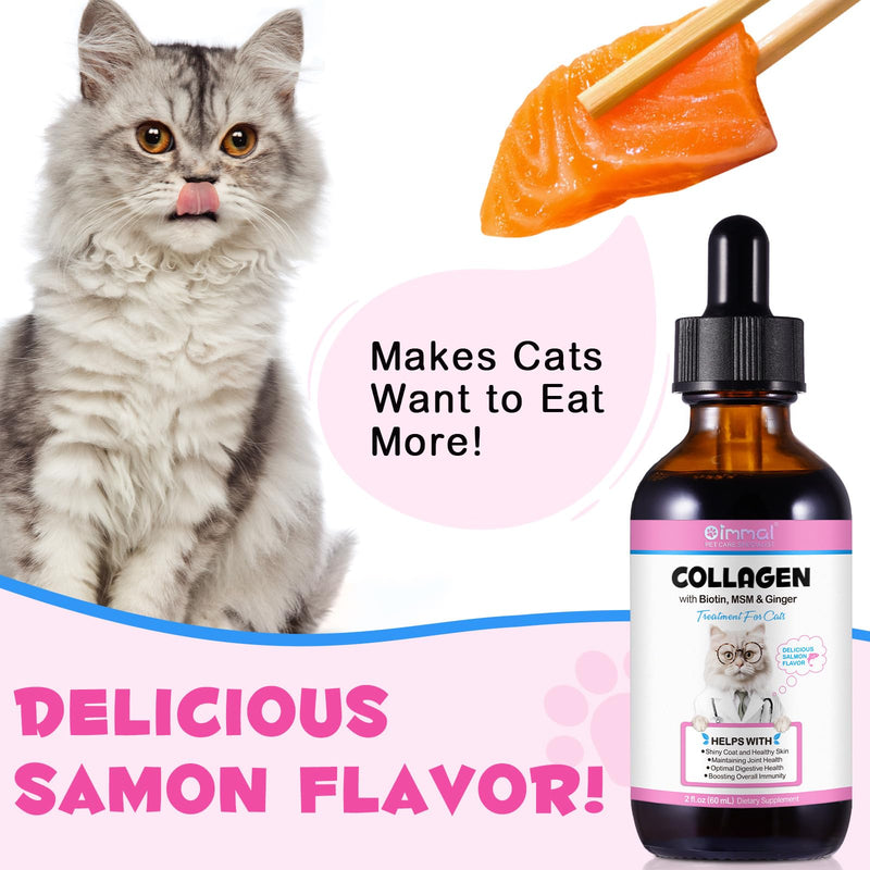 Collagen Dietary Supplement For Cats,60ml Collagen And Msm Can Nourish And Support Your Pet'S Joints,Strengthen Bones And Enhance Joint Lubrication,Anti-Inflammatory,Enhance Immunity