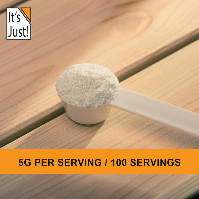 [Australia] - It's Just! - L-Glutamine Powder, Unflavored, Amino Acid, Faster Muscle Recovery, Leaky Gut, Digestive Support (500 Grams / 100 Servings) 100 Servings (Pack of 1) 