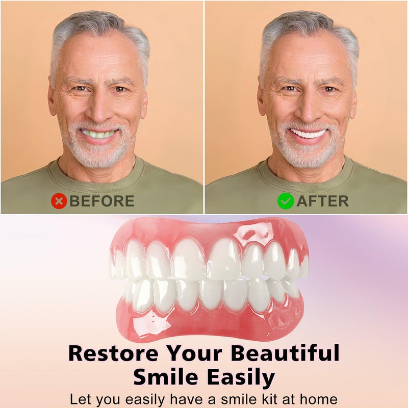 [Australia] - Veneers Teeth for Women and Men,Silicone Reline Denture Set, Renew Your Smile, Rebuild Confidence 