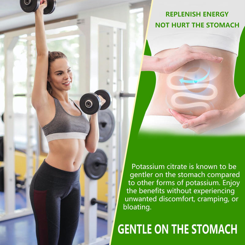 [Australia] - Potassium Supplement 1000mg – High Potassium Citrate for Leg Cramps, Muscle Health, and Heart Support, Non-GMO & Gluten-Free, 90 Capsules 