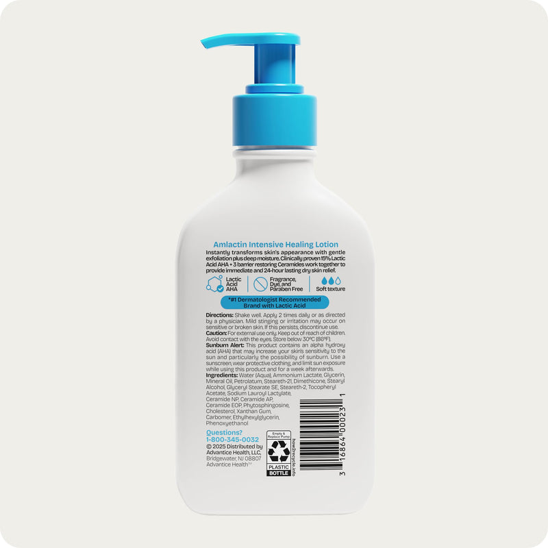 AmLactin Intensive Healing Body Lotion, 15% Lactic Acid, 7.9 oz 7.9 Fl Oz (Pack of 1) Lotion Single