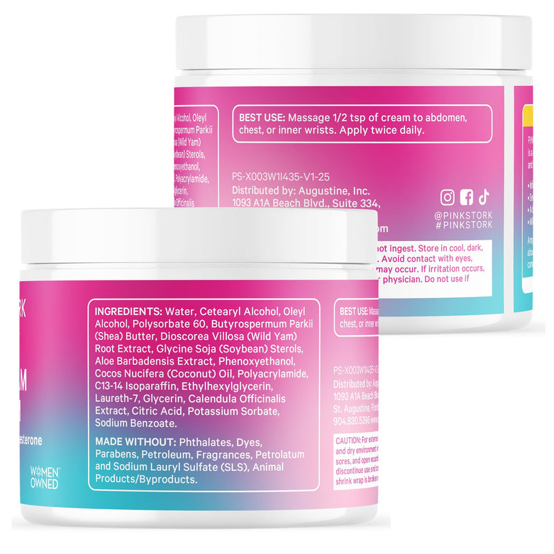 [Australia] - Pink Stork Wild Yam Cream - Progesterone Cream - Topical + Natural Hormone Balance for Women - PMS, Fertility, Perimenopause, Menopause - Alternative to Pills or Supplement - Unscented, 4 oz 