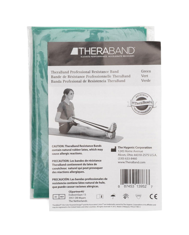 [Australia] - THERABAND Professional Latex Resistance Bands, Individual 6 Ft Elastic Band as Exercise Equipment, Physical Therapy, Pilates, At-Home Workouts, 6 Foot, Multiple Colors and Resistance Levels Available Green – Heavy Individual Bands 