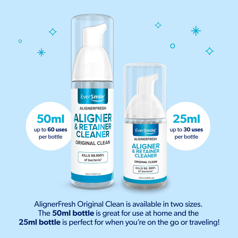 [Australia] - EverSmile AlignerFresh Original Clean Foam ‚Äì Cleaner Compatible w/Invisalign and All Clear Aligners & Retainers ‚Äì Eliminates Bacteria, Whitens Teeth, Fights Bad Breath ‚Äì 50ml (1 Pack) 1.69 Fl Oz 1 Pack 