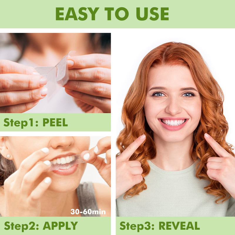 [Australia] - Teeth Whitening Strips for Sensitive Teeth 14 Treatments, Enamel Safe Strips, Dentist Recommended 30 Minutes Fast Results, Teeth Whitener for Coffee Tea Smoking other Stains - 28 Strips 