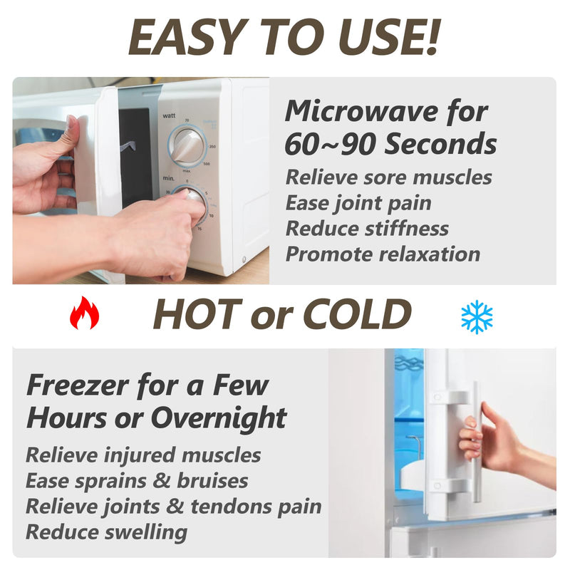 [Australia] - Heating pad Microwavable with Washable Cover 6 * 12" Microwave Moist Heat Pad for Neck Shoulder, Cramps, Back Pain Relief, Warm Compress Rice Bean Bag Hot Pack for Muscles, Joints, Lavender Grey 1 Pack 
