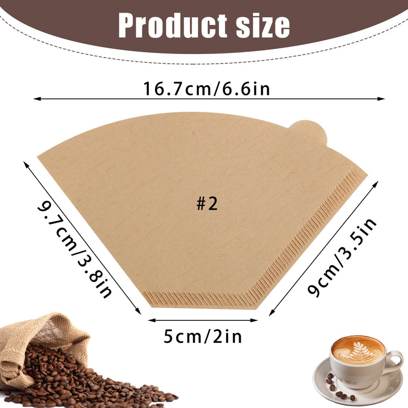 [Australia] - 200 Count Coffee Filter #2, 2 Coffee Filters Cone Unbleached Disposable Coffee Filters 2 Cone Paper Fits for Drip and Compatible with Pour Over Coffee Maker(2-6 Cup) 200 