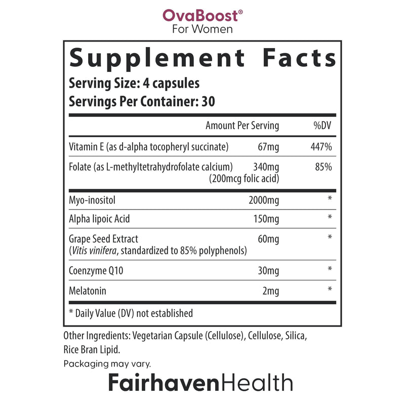 FertilAid for Women & Ovaboost Combo, Female Fertility Supplement & Natural Fertility Vitamin with Myo-Inositol, Vitex & Vitamins to Support Ovulation, Cycle Regularity & Egg Quality, 1 Month Supply
