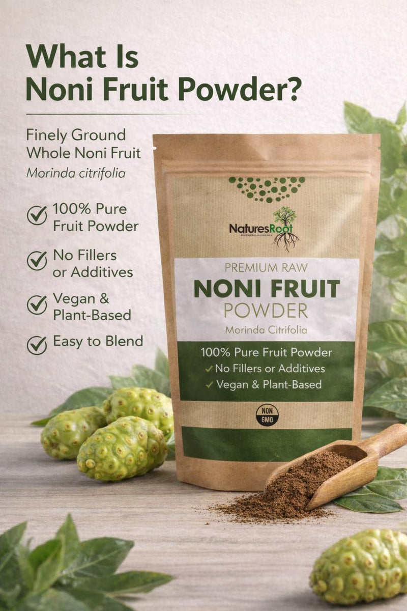 Natures Root Noni Fruit Powder 250g | Morinda Citrifolia | Nutrient-Rich Superfruit Powder | Pure Vegan Ingredient for Smoothies Juices & Wellness Recipes