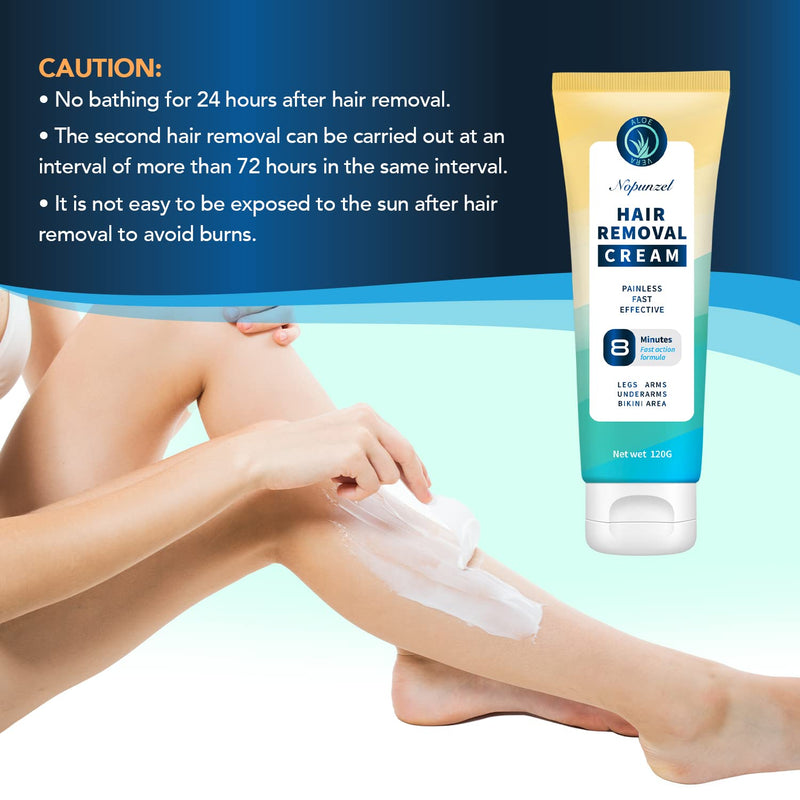 Hair Removal Cream: Hair Remover for Women and Men - Sensitive Intimate Hair Removal - Painless Depilatory Cream - Private Areas Pubic Areas Bikini Body Legs Arms Underarms - All Skin Types - 120g 2.8 Ounce (Pack of 1)