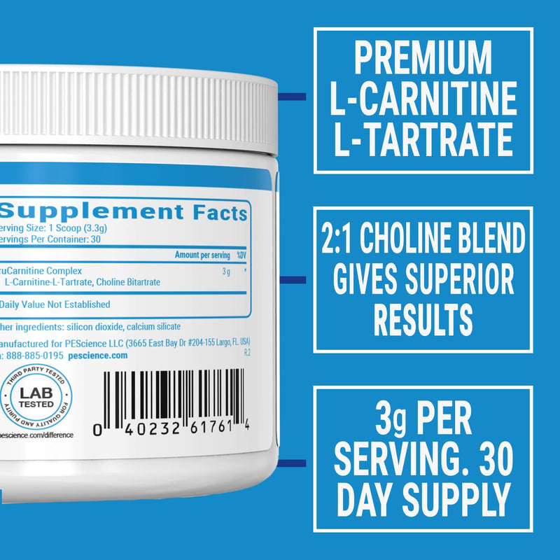 [Australia] - PEScience TruCarnitine, L-Carnitine-L-Tartrate Superior Absorption Formula, 30 Serving 
