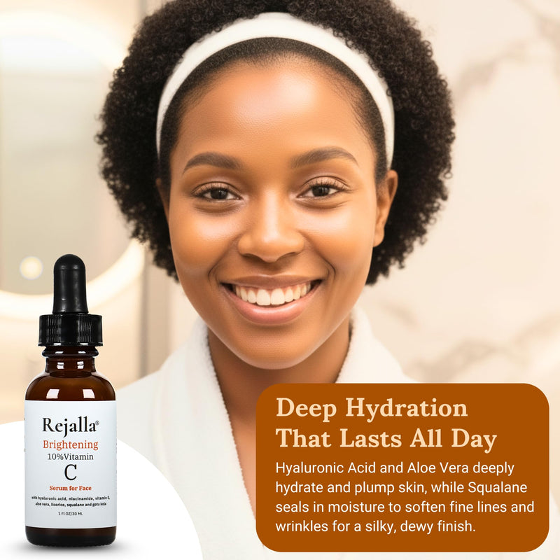 Vitamin C Serum for Face - 10% Vitamin C Hyaluronic Acid Niacinamide Anti Aging Serum - Luminous Facial Serum - Dark Spots Wrinkles Fine Lines - Vitamin E - Aloe Squalane - 1 FL oz