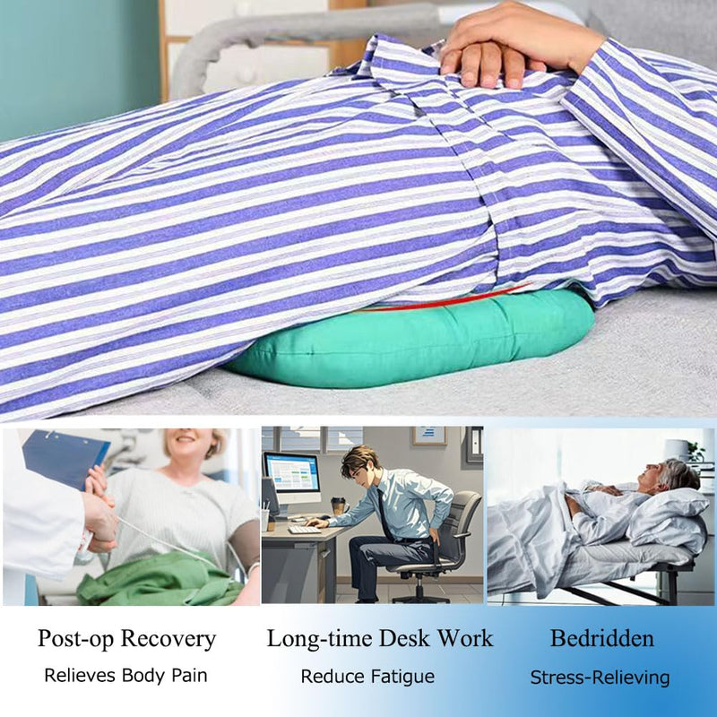 [Australia] - WEEOATAR Anti-Bedsore Cushion Pressure Ulcer Cushion Donut Pillow,Soft,Breathable and Pressure Relief Sciatica Pillow Anti-Decubitus Pad for Seniors,Pregnant and Post-Surgery(Green&White,L) Green&white Large 