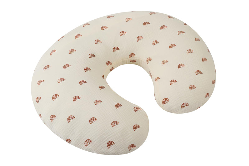 [Australia] - Muslin Nursing Pillow Cover Soft 100% Cotton Feeding Pillow Slipcover Fits Standard Infant Nursing Pillow or Positioner for Boy and Girl, Rainbow Printing 