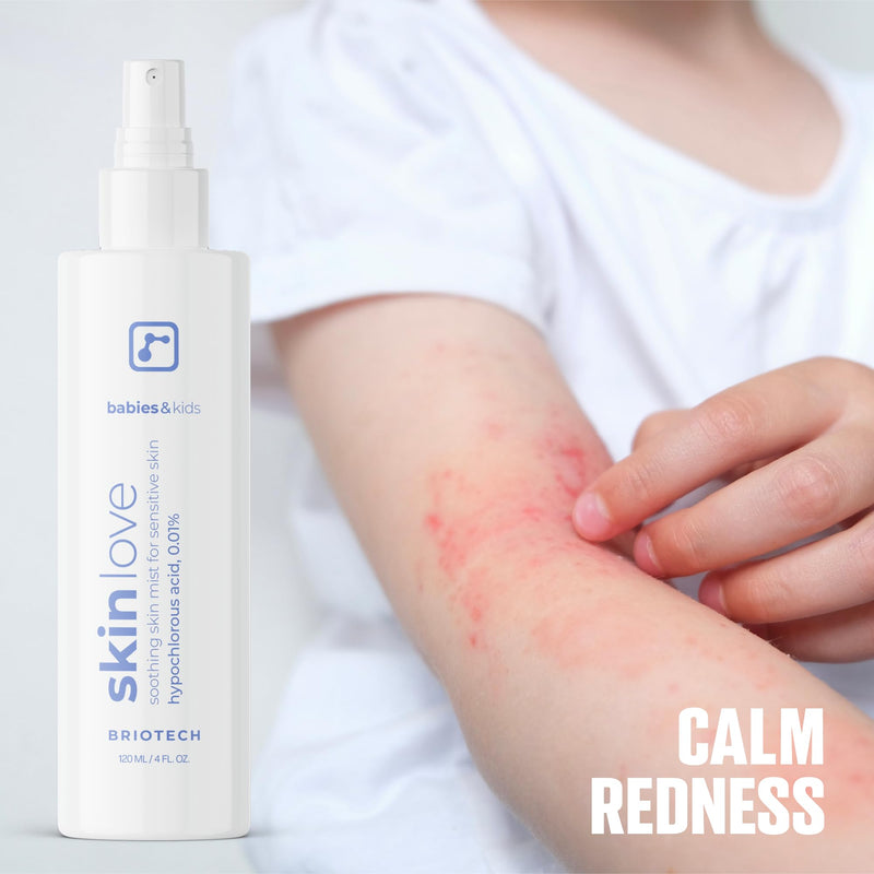 [Australia] - Briotech Baby Skin Love Spray | Gentle Hypochlorous Acid Mist for Soothing, Calming & Cleansing Delicate Skin | Pediatrician-Approved, Added Fragrance-Free | 4 oz (4 Pack) 4 Fl Oz (Pack of 4) 