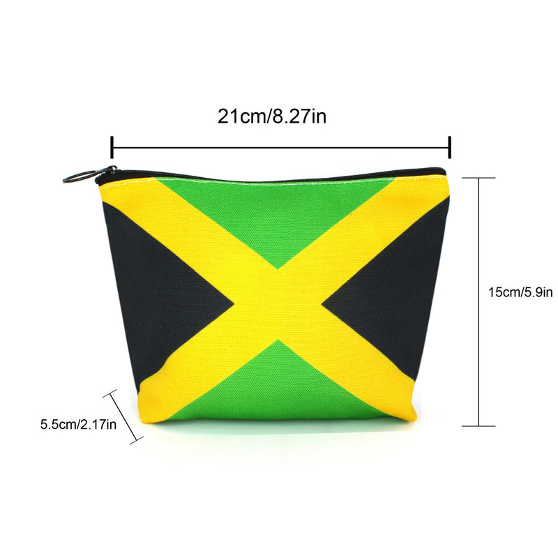 Canvas Makeup Bag Travel Toiletry Bag Makeup Bag for Women Girls Jamaica Flag Reggae(Jamaican-20PCS) JA-20