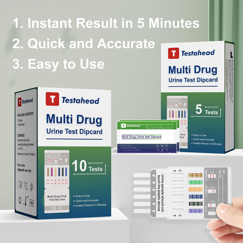 [Australia] - Drug Test Kit 10 Pack, Home Drug Tests, 12 Panel Drug Test Urine, Tests for Marijuana (THC),COC,OPI 2000,AMP,BZO,BAR,BUP,MDMA,MET,MTD,OXY,PCP 