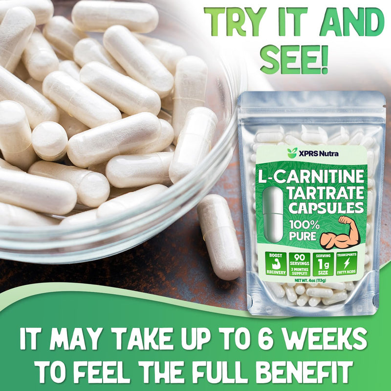 [Australia] - XPRS Nutra L Carnitine Supplement - 360 Capsules of L Carnitine Tartrate - 6 Month Supply of L-Carnitine 500mg Capsules - 180 Servings of L-Carnitine 1000mg Capsules 
