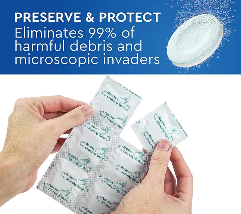 [Australia] - Cleaning tablets for braces - 36 retainer cleaning tablets, remove stains from braces and discoloration, suitable for Invisalign and mouth guards 