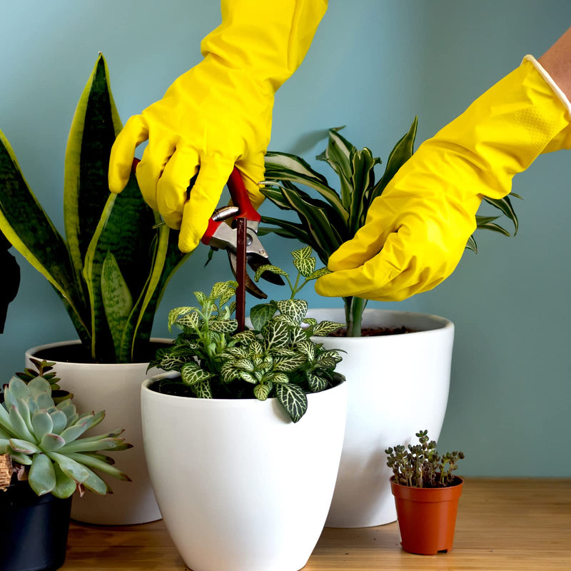 [Australia] - Rubber Kitchen Dishwashing Gloves - 4 Pairs Colorful Reusable Household Cleaning Gloves for Washing Dishes and Cleaning Tasks, Flexible Long-lasting and Non-Slip (Medium, Blue+Pink+Yellow+Orange) Medium 4 Color 