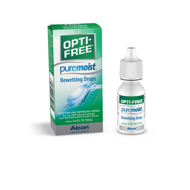 Opti-Free Puremoist Multi-Purpose Disinfecting Solution with Lens Case, 20 Fl Oz & Puremoist Rewetting Drops, 12-mL