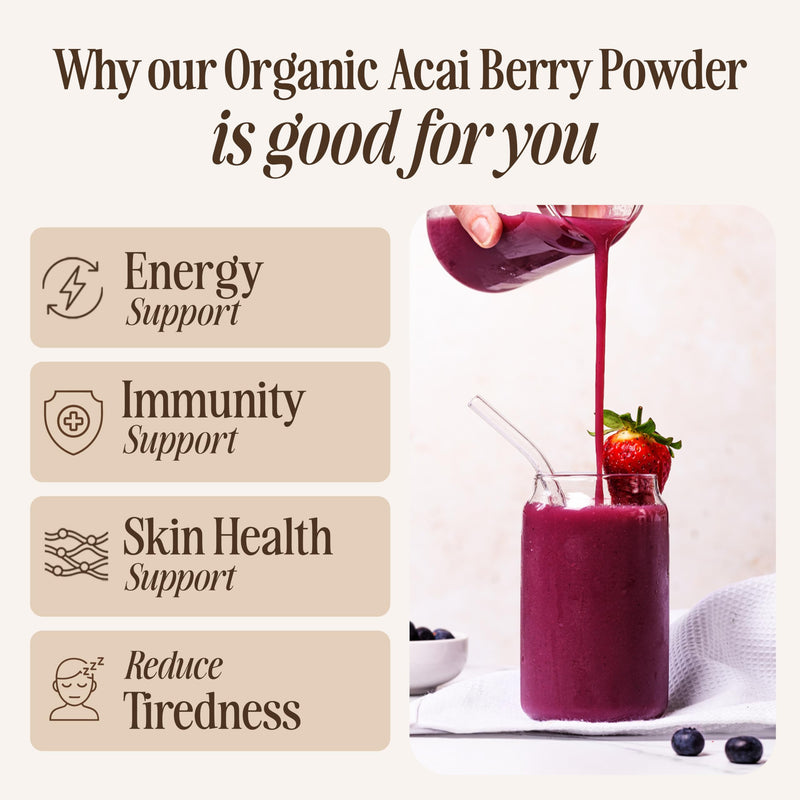 Sevenhills Wholefoods Organic Raw Acai Berry Powder 200g, Freeze-Dried 200 g (Pack of 1)
