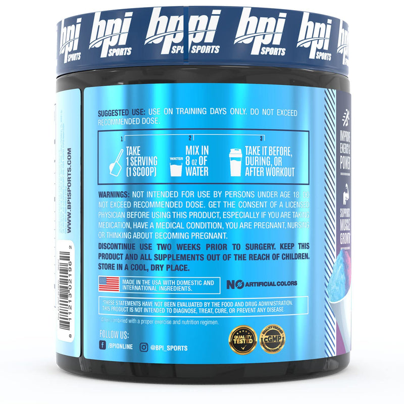[Australia] - BPI Sports Best Creatine - Creatine Monohydrate, Himalayan Salt - strength, Pump, Endurance, Muscle Growth, Muscle Definition - No Bloat - Snow Cone - 50 servings - 10.58 Oz 50 Servings (Pack of 1) 