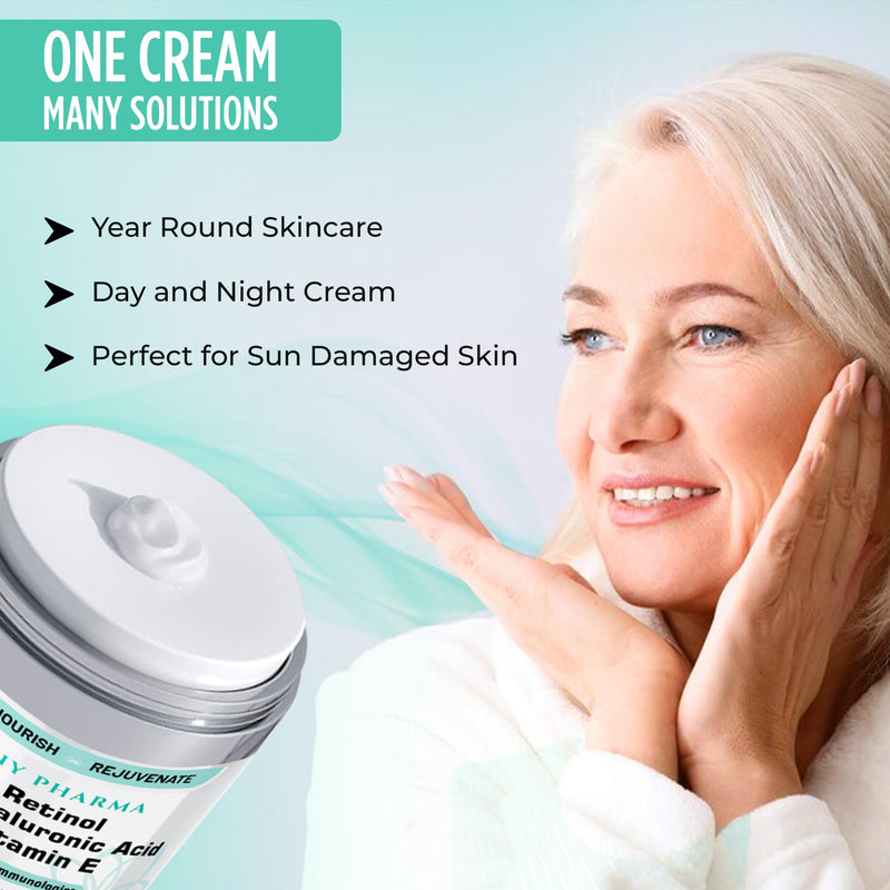 Collagen & Retinol Anti-Aging Face Cream - 24-Hour Hydration & Renewal - Anti Wrinkle Cream for Women & Men - Niacinamide, Hyaluronic Acid, Vitamin C & E - All Skin Types, 1.7 FL Oz