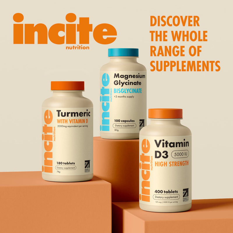 Incite Nutrition Vitamin D 5000 iu - 400 Premium Vitamin D3 Easy-Swallow Micro Tablets - High Strength Cholecalciferol VIT D3 5000iu - Vegetarian Supplement - Made in The UK Vitamin D3 5000 iu