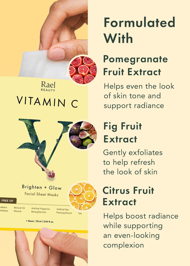 Rael Facial Masks Hydrating & Soothing Skincare Daily Beauty Essentials | Vitamin C, Collagen, Tea Tree, Moisturizing, Nourishing, Bamboo Sheets, Korean Skin Care, All Skin Types (Variety Set, 20 Ct) Variety