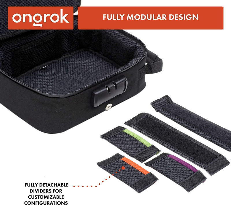 Extra Large Lock Bag (9 x 8 x 3.5), Locking Case with Carbon Technology, Box Comes with Bonus Glass Jar