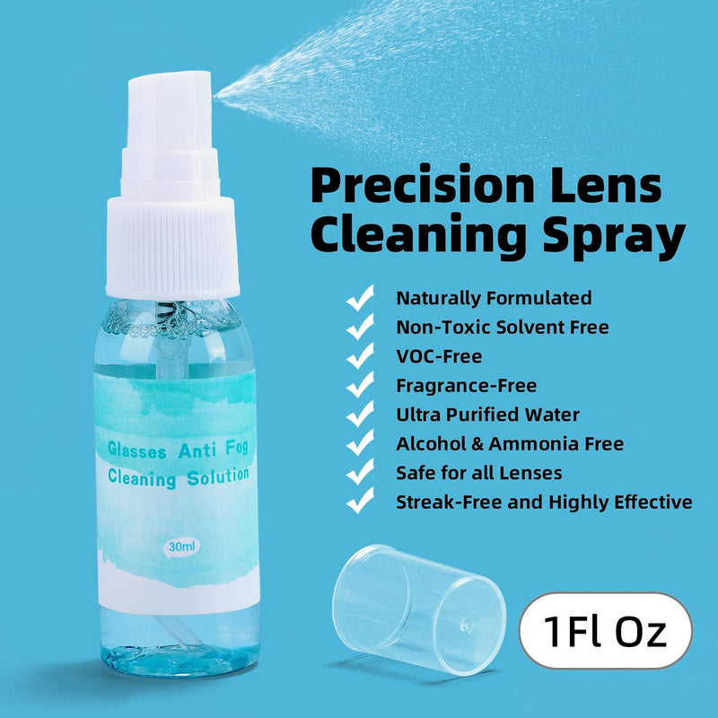 [Australia] - Glasses Cleaner Kit Eyeglass Cleaner - Anti Fog Eye glass Cleaners Spray with Microfiber Lens Cleaning Cloth, Glasses Repair Kit with Screws, Portable Travel Eyeglasses Cleaning Kit with Case Black 