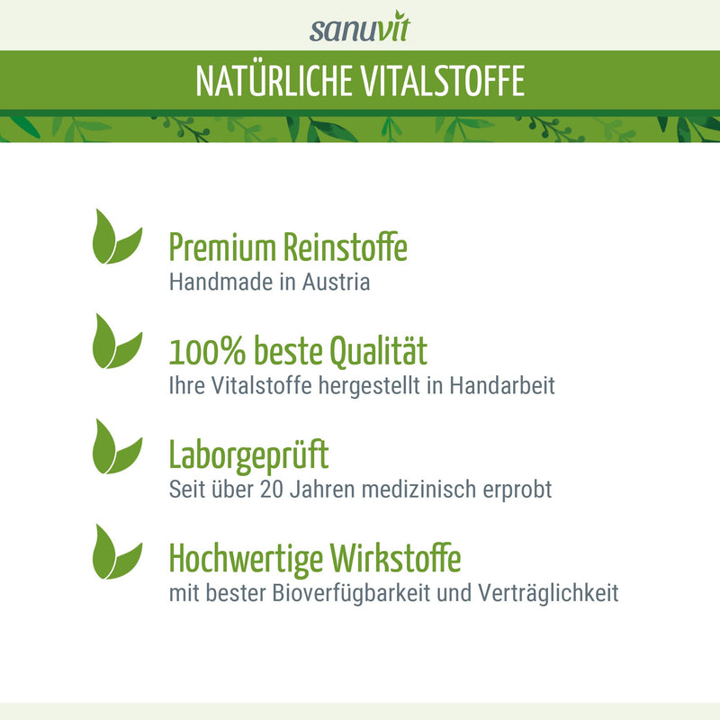 [Australia] - Sanuvit® - NAC 600 mg per capsule | 180 capsules | High dosage | N-Acetyl-L-Cysteine | High bioavailability and tolerability | Vegan | Made in Austria 