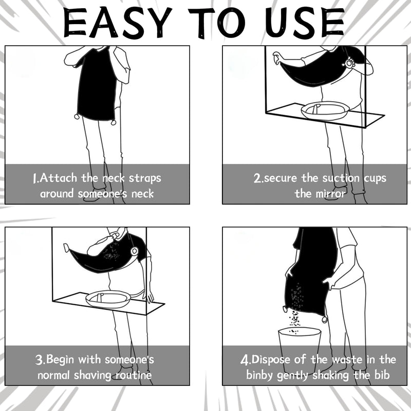 [Australia] - Beard apron, beard hair sponge, sponge for beard hair, beard apron for men, sponge for beard hair, non-stick hair catcher care cloth with 2 suction cups, bib, for beard for shaving haircut 