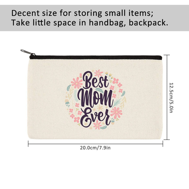 PARBEE 24 Set Mom Makeup Cosmetic Bag Canvas Zipper Pouches Toiletry Case for Mother's Day Women Birthday Best Mom Ever Mama Bear Mom-24pcs