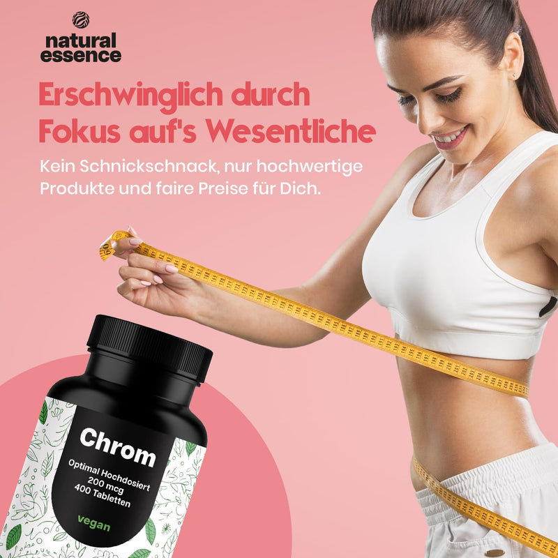 [Australia] - Chromium tablets made from chromium picolinate - 400 tablets in high doses with 200 mcg chromium per tablet - vegan and produced in Germany Original 